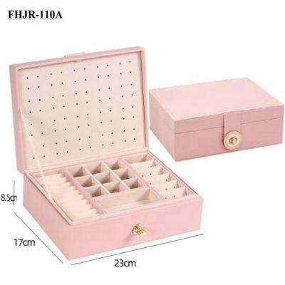 China Luxury/Delicate Luxury PU Jewelry Packaging Gift Box Large Leather Jewelry Storage Case For Ring Earring for sale