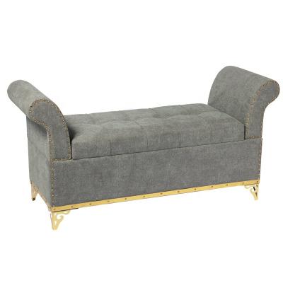 China Modular Modern Nordic Style Legs Velvet Upholstery Sofa Bench For Living Room Bed Gold Room for sale