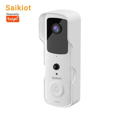 China Saikiot Tuya Smart WiFi 2.4G Video Doorbell Camera 1080P PIR Motion Detection Two Way Audio Wireless Video Doorbell 5200mAh for sale