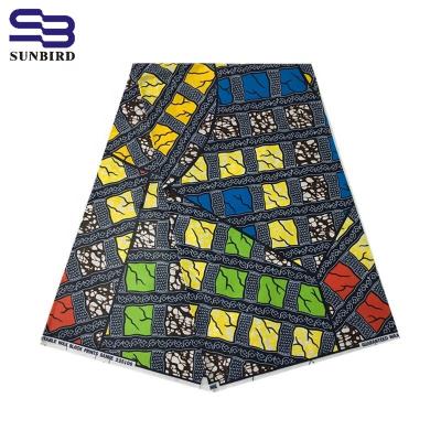 China Anti-Static Popular Design High Quality African Wax Prints Fabric 6 Yards for sale