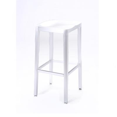 China Bar stool bar stool backless aluminum legs modern barstool white for sale