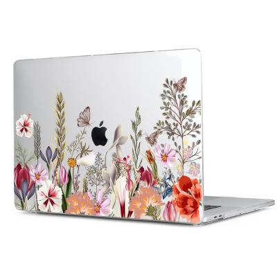 China Eco-Friendly Soft Touch Flower Print Color Crystal Hard Shell Transparent High Quality Smooth Case Factory Direct For MacBook 11