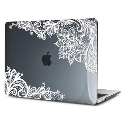 China OEM Eco-friendly Fast Shipping Waterproof Pattern Frosted Design White Lace Outdoor Laptop Go Case For Macbook Pro13 for sale