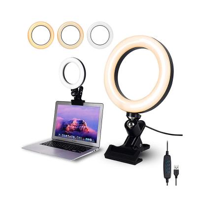 China Best Of 2021 Universal 6 Inch Selfie Ring Light Led With Laptop Computer Clip for sale