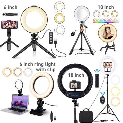 China Mini 10 Inch 26cm Beauty Selfie Photography Ringlight LED Lamp Fill Light Video Camera Makeup Ring Light with Tripod Stand for sale