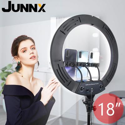 China JUNNX 360 Degree 416 LED Beauty PORTABLE LED Selfie Ring Light 45cm 18 Inch LED Selfie Ring Light With Tripod Stand for sale