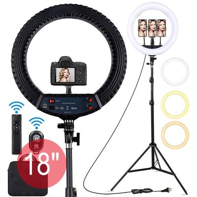 China Customized 360 Inch Adjustable Ring Light Lamp Anillo de Luz LED 18 Degree 45CM 18inch Camera Phone Photography Fill Ringlight for Youtube Vlog Video for sale