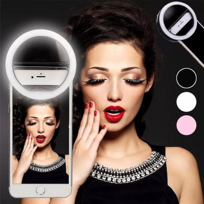 China Instant Round Beauty Selfie Ring Light Mobile Clip Ring Light Rechargeable MINI Portable Smartphone Fill LED Mobile Phone For Cell Phone for sale