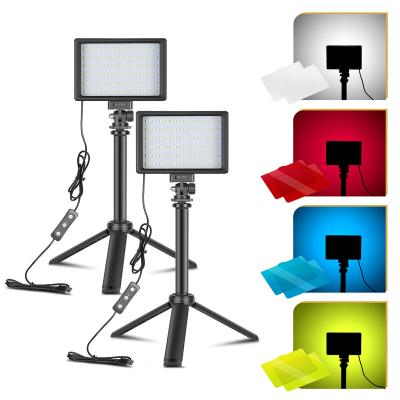 China 2 PCS Mobile Phone Ring Light 4 Colors Filter Shooting 66 LED Fill Light Video Photographic Lighting for YouTube Tabletop Photography for sale