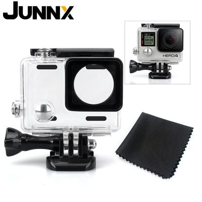 China JUNNX Waterproof Go Pro 4 3 Black Waterproof Enclosing Action Sports Accessory Camera Under Water Case Cover For Gopro Hero 4 3 for sale