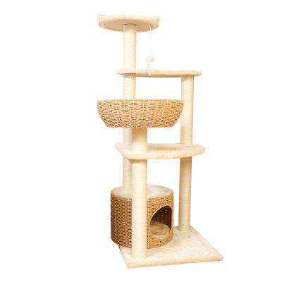 China 2021 Various Sisal Customized Viable Wholesale Cat Toys 4pcs Material Cat Climbing Frame for sale