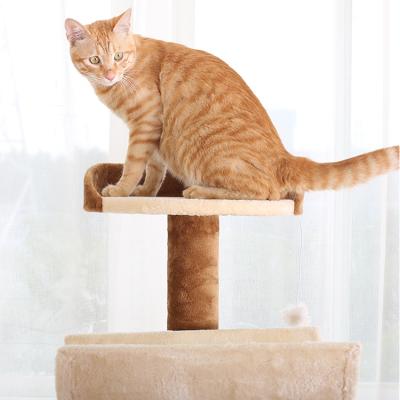 China 2021 Viable New Toy Hoopet Factory Multilateral Paperboard XL Cat Tower Tree Pet Cat Climbing Frame Treehouse Cat Scratcher for sale