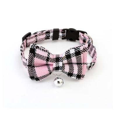 China Christmas lights new European border and American, British lattice bow cat collar, pet bell cat collar for sale