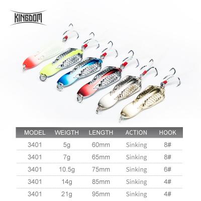 China Alloy Kingdom 3401 Aluminum Alloy Fishing Lures vcm Hooks Swimbait 5g-21g Metal Spoon Fishing Lure Artificial Lure Bait Fishing Tackle for sale