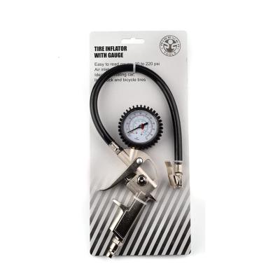 China Portable Analog Tire Pressure Gauge Car Tire Pressure Gauge Tire Inflator With Gauge Inflating Pressure Gauge Gun Types for sale