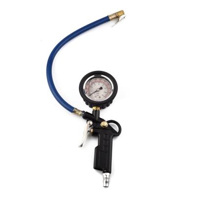 China Analog Gauge Tire Pressure Car Tire Inflator Gauge With Oil , Tire Pressure Gauge Filled With Liquid Glycerol for sale