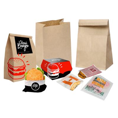 China Recyclable Eco Friendly Cheap Goods Custom Printed Brown Kraft Paper Lunch Bag Without Handle for sale