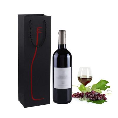 China Factory Wholesale Fancy Luxury Gift Recyclable Packaging Custom Printed Bottle Paper Wine Bags With Handles for sale