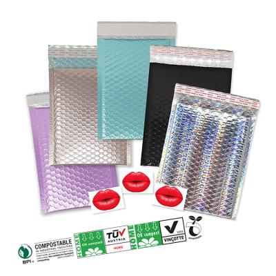 China Strong Adhesive / Shock-resistance / Waterproof Printing / Customized Nice Printed Red Green Pink Purple Silver Rose Gold Metallic Foil Poly Padded Tote Bag Envelopes Bubble Mailers for sale