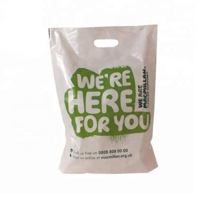 China BIODEGRADABLE manufacturer custom full color die cut plastic retail bags oxo biodegradable 50 micron apparel packaging for sale