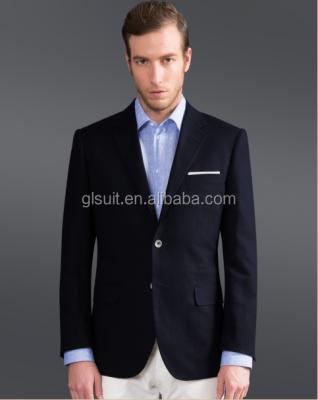 China New Fashion Navy Breathable Notch Lapel Single Buttons Custom Made Two Buttons Bespoke Business Jacket for sale