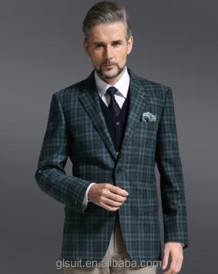 China Good competitive price high fashion men's breathable suit style grid business suit men's clothing manufacture blazer suit in china for sale