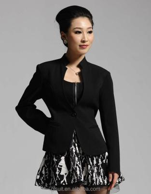 China Fashion Color Stand Collar Anti-Shrink Black Long Sleeve Office Uniform Designs For Women Dresses for sale