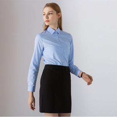 China 100% China Cotton Long Sleeve Garment Factories Anti-Wrinkle Dress Women Formal Office Uniform Design Shirts for sale