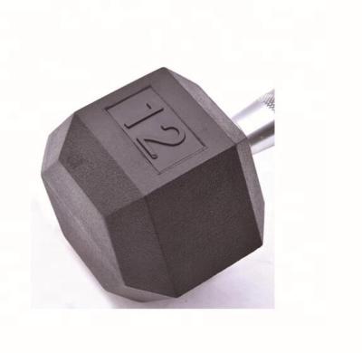 China Rubber Covered Dumbbell Hex Rubber Coated Dumbbell For Personal Cross Training Weight Training Rubber Coated Dumbbell for sale