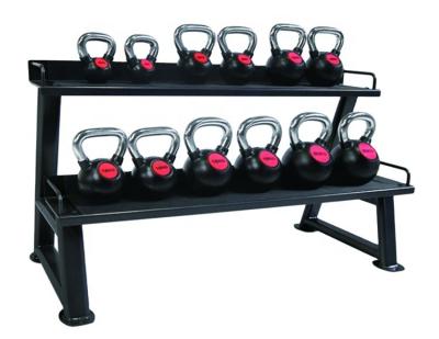 China Hot-selling Chinese indoor two-layer metal kettlebell storage rack fitness equipment for sale