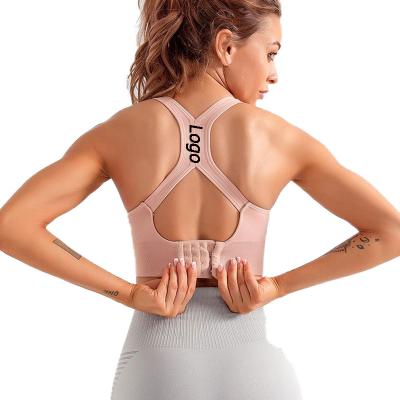 China Customized Breathable Women Fitness Yoga Bra Tops Logo Design Workout Backless Sports Bra for sale