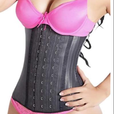 China Antibacterial Wholesale Press Bone Trainer 9 Waist Trainer Corset Women Underwear Latex Cherry Ann Hooks Bustier Rubber Corset Slimming Body Shaper for sale