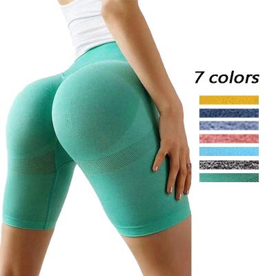 China Breathable Higg Quality Gym Workout Shorts Bottoms Lift Up High Waist Yoga Shorts Women Seamless for sale