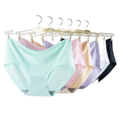 China Factory Directly Traceless Seamless Underwear Ice Silk Antibacterial Directly Instruction Women Seamless Panties for sale