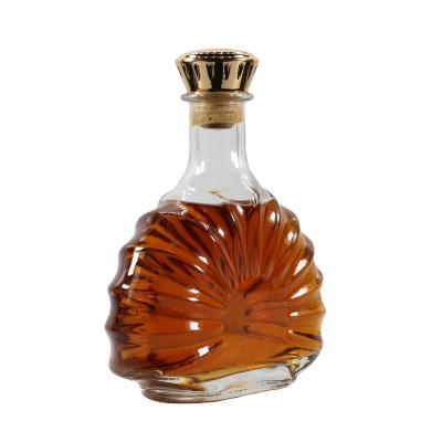 China Wine Whiskey Wine Glass Bottle With Cork Round Glass Bottle Flat Special Design Glass Bottle 1000ml for sale