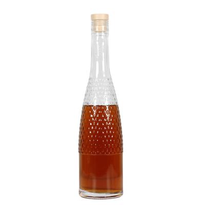 China Wine Factory Clear 500ml Shape Glass Custom Bottle 750ml Glass Rum Bottle With Caps for sale