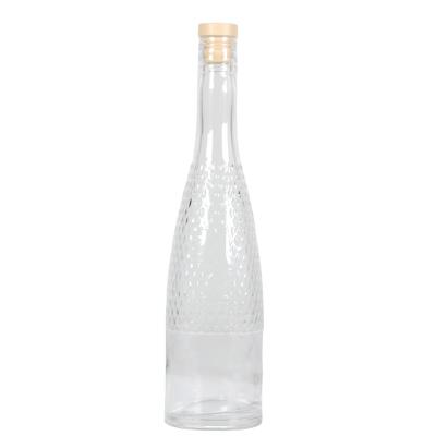 China Custom Clear Wine Factory Shape Glass Bottle Juniper Glass Bottle 500ml Liquor Bottle for sale