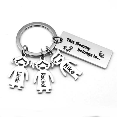 China Business Promotional Gifts Metal Set Custom Key Rings Stainless Steel Keychain Personalized Key Chain Engraved Keychains Girl Boy Blank Engraved Keychains for sale