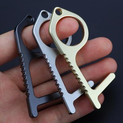 China Hygiene Environmental Custom Exo EDC Free Key Door Opener Elevator Stick Chain Key Tools Touchless No Touch Touchless Door Opener Tool for sale