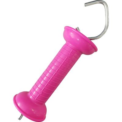 China Large Electric fencing Gate Handle/Diamond Hook and External Spring Gate Handle pink for sale