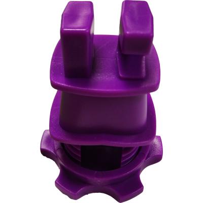 China Purple HDPE Screw Tight Round Post Insulator with UV inhibitors for Electric Fencing System for sale