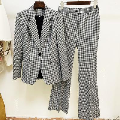 China Hot Selling Anti-wrinkle Dropship 2 Pieces Suit Sets Office Lady Work Wear Women Suits Formal Blazer Jacket Pants Set for sale