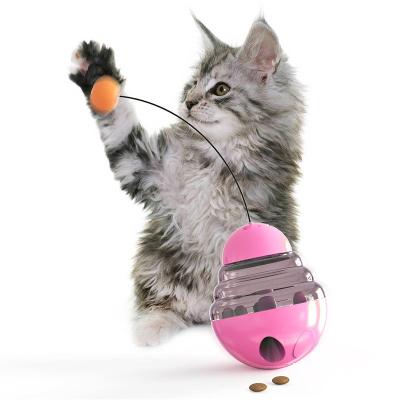 China Sustainable Pet Products New Product Hot Selling Tumbler Interesting Cat Stick Cat Toy Spill Food Ball for sale