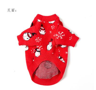 China Stocked dropshipping2023 New Christmas Pet Clothes Snowman Puppy Sweater Cat Cute New Year Clothing for sale