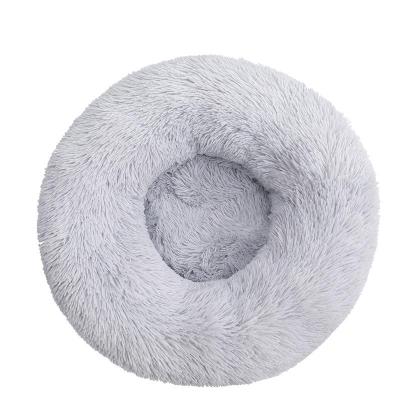 China Sustainable 2023 Hot Sell Soft Luxury Round Designer Plush Dog Cat Pet Beds for sale