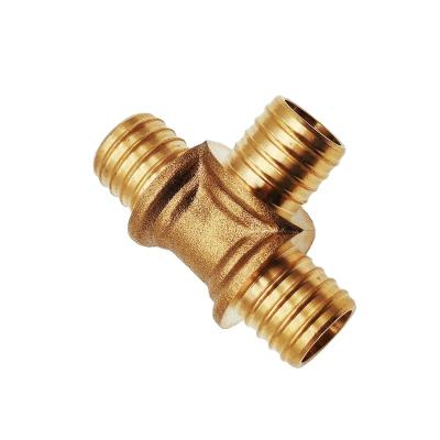 China Female compression fittings tee fitting for brass pex pipe equal en1254-2 for sale