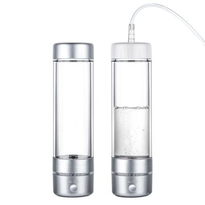 China High Effiency 320ML Pure Alkaline H2 Water Bottle Rich Hydrogen Water Generator Bottle Portable Rechargeable Electrolysis Ionizer Water Bottle for sale