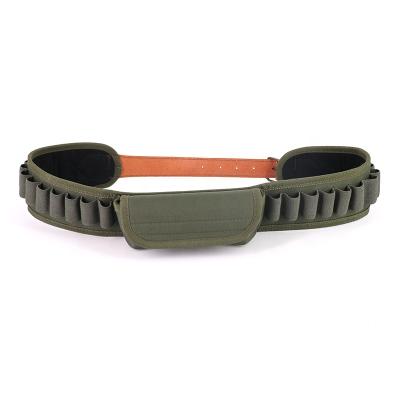 China Outdoor Hunting Green Belt Shell Holder Case Bag Cartridge Ammo Bandolier Belt With Pouch Belt for sale