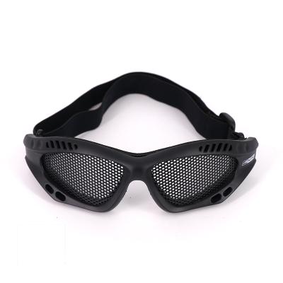 China Protect Eyes Outdoor Airsoft Mesh Goggles Eyeglasses Steel Eye Protection With Elastic Band Black for sale