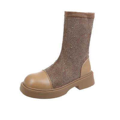 China Fashion Trend Sock Boots For Female Booties Slip On Ladies Shoes Platform Ankle Boots Women Winter Shoes for sale